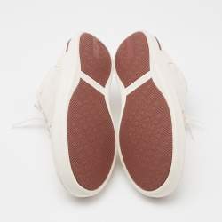 Loro Piana White Canvas and Suede Newport Low Top Sneakers Size 42
