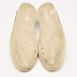 Pre Owned Loro Piana Green Nubuck Leather Soho Walk Slip On Sneakers Size 42