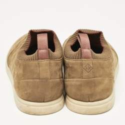 Pre Owned Loro Piana Green Nubuck Leather Soho Walk Slip On Sneakers Size 42