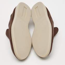 Pre Owned Loro Piana Brown Nubuck Leather Summer Walk Loafers Size 43