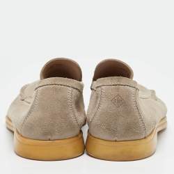 Loro Piana Grey Suede Summer Walk Slip On Loafers Size 42