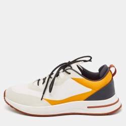 Pre Owned Loro Piana Tricolor Mesh Week End Walk Lace Up Sneakers Size 41