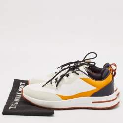 Pre Owned Loro Piana Tricolor Mesh Week End Walk Lace Up Sneakers Size 41