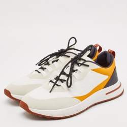 Pre Owned Loro Piana Tricolor Mesh Week End Walk Lace Up Sneakers Size 41