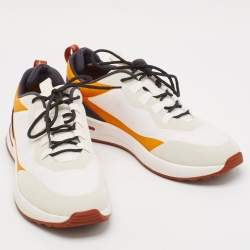 Pre Owned Loro Piana Tricolor Mesh Week End Walk Lace Up Sneakers Size 41