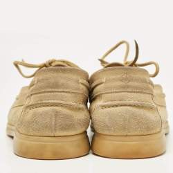 Pre Owned Loro Piana Yellow Suede Sailing Walk Loafers Size 42