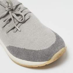 Loro Piana Grey Knit Fabric 360 LP Flexy Walk Slip On Sneakers Size 43