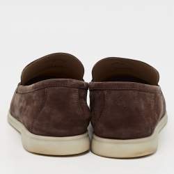 Pre Owned Loro Piana Brown Suede Summer Walk Loafers Size 44