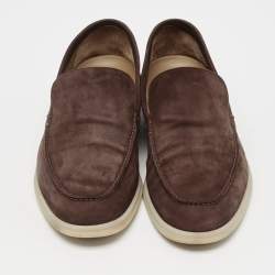 Pre Owned Loro Piana Brown Suede Summer Walk Loafers Size 44