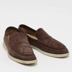 Pre Owned Loro Piana Brown Suede Summer Walk Loafers Size 44