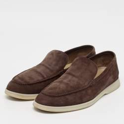 Pre Owned Loro Piana Brown Suede Summer Walk Loafers Size 44