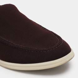 Loro Piana Brown Suede and Wool Summer Walk Slip On Sneakers Size 40.5