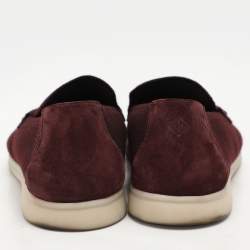 Loro Piana Brown Suede and Wool Summer Walk Slip On Sneakers Size 40.5