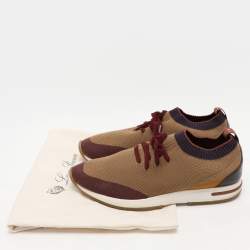 Loro Piana Multicolor Knit Fabric and Leather 360 Flexy Walker Low Top Sneakers Size 41