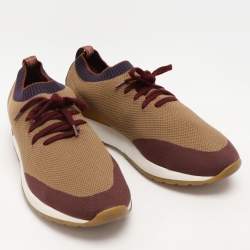Loro Piana Multicolor Knit Fabric and Leather 360 Flexy Walker Low Top Sneakers Size 41