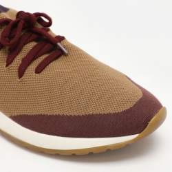 Loro Piana Multicolor Knit Fabric and Leather 360 Flexy Walker Low Top Sneakers Size 41