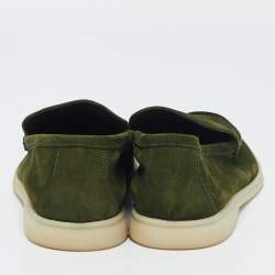 Pre Owned Loro Piana Green Suede Harrods Walk Slip On Loafers Size 43