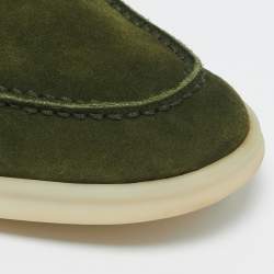 Pre Owned Loro Piana Green Suede Harrods Walk Slip On Loafers Size 43