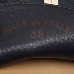 Pre Owned Loro Piana Navy Blue Suede Summer Charms Walk Loafers Size 38