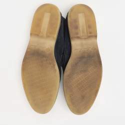 Pre Owned Loro Piana Navy Blue Suede Summer Charms Walk Loafers Size 38