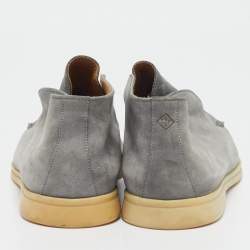 Loro Piana Grey Suede Summer Walk Loafers Size 42.5