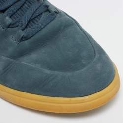 Loro Piana Blue Nubuck Leather Soho Walk Low Top Sneakers Size 43.5