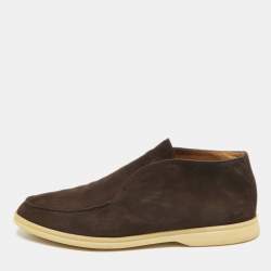 Loro Piana Brown Suede Open Walk Ankle Length Boots Size 44