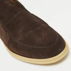 Loro Piana Brown Suede Open Walk Ankle Length Boots Size 44
