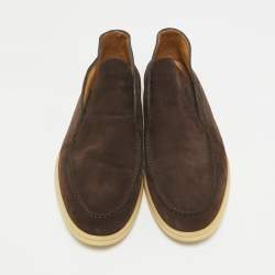 Loro Piana Brown Suede Open Walk Ankle Length Boots Size 44
