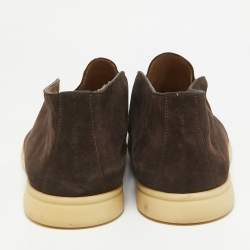 Loro Piana Brown Suede Open Walk Ankle Length Boots Size 44