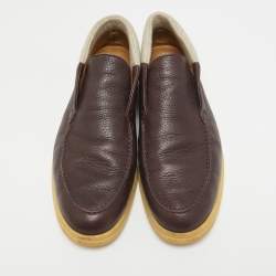 Loro Piana Burgundy Leather Open Walk Ankle Boots Size 43.5