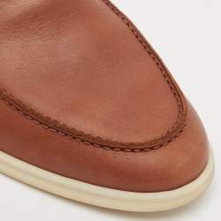 Loro Piana Brown Leather Open Walk Ankle Boots Size 44