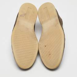 Pre Owned Loro Piana Brown Suede Open Walk Ankle Length Boots Size 43.5