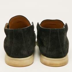 Loro Piana Black Suede Open Walk Ankle Boots Size 43