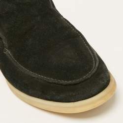 Loro Piana Black Suede Open Walk Ankle Boots Size 43