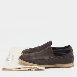 Pre Owned Loro Piana Brown Suede Summer Walk Loafers Size 43