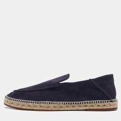 Loro Piana Dark Purple Suede Seaside Walk Espadrilles Size 45