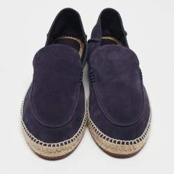 Loro Piana Dark Purple Suede Seaside Walk Espadrilles Size 45