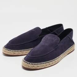 Loro Piana Dark Purple Suede Seaside Walk Espadrilles Size 45