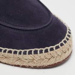 Loro Piana Dark Purple Suede Seaside Walk Espadrilles Size 45