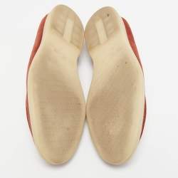Loro Piana Dark Orange Suede Summer Walk Loafers Size 39