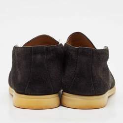 Loro Piana Black Suede Open Walk Ankle Boots Size 43