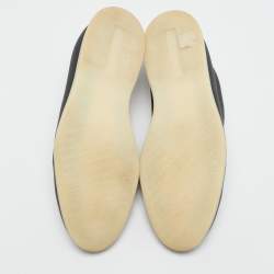 Pre Owned Loro Piana Navy Blue Leather Open Walk Ankle Length Boots Size 44