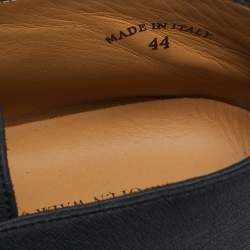 Pre Owned Loro Piana Navy Blue Leather Open Walk Ankle Length Boots Size 44