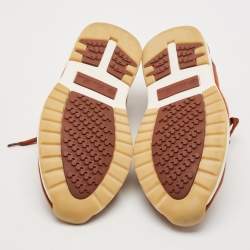 Loro Piana Brown Knit Fabric 360 Flexy Walker Low Top Sneakers Size 43