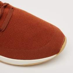 Loro Piana Brown Knit Fabric 360 Flexy Walker Low Top Sneakers Size 43