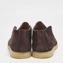 Pre Owned Loro Piana Brown Suede Open Walk Ankle Boots Size 42