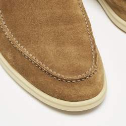 Loro Piana Brown Suede Summer Charms Walk Loafers Size 39