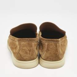 Loro Piana Brown Suede Summer Charms Walk Loafers Size 39