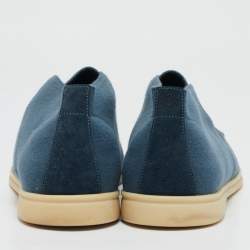 Pre Owned حذاء بوت كاحل لورو بيانا أوبن واك سويدي أزرق مقاس 40.5